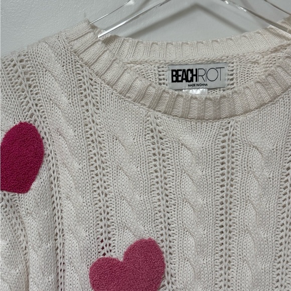 Beach Riot Callie Love XOXO Ivory Cable Sweater - Picture 3 of 6